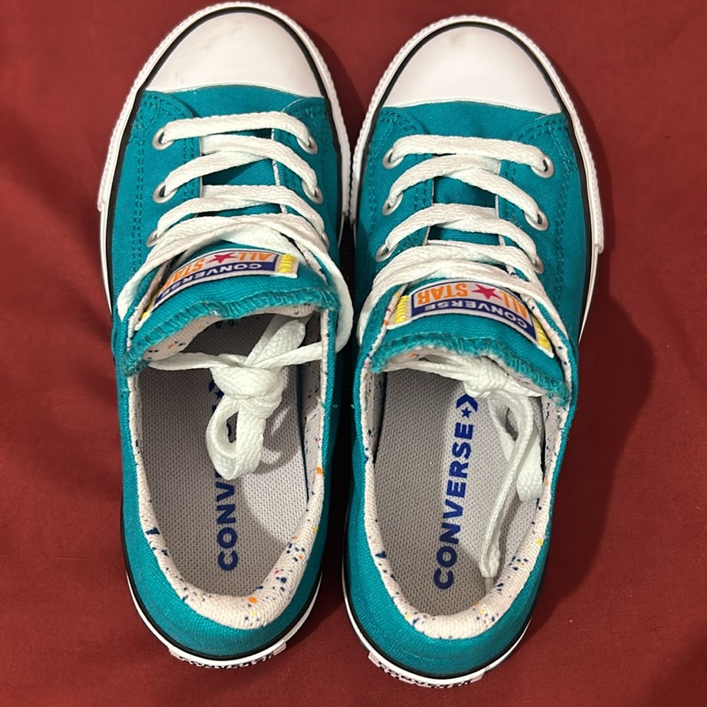 Converse Kid’s / Juniors CTAS Madison Low Canvas Turbo Green Sneakers 666374F - Picture 7 of 9